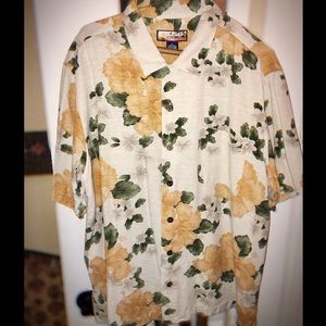 Beige Hawaiian Button-down Shirt (size XL)
